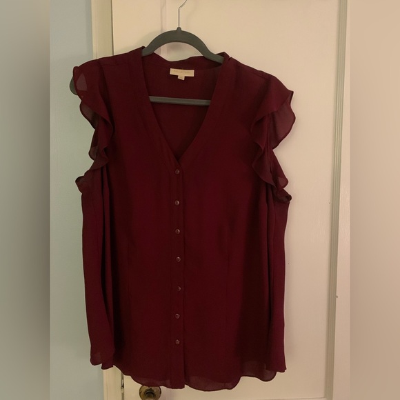 Modcloth Maroon Button-Down Blouse 1X - Picture 12 of 12